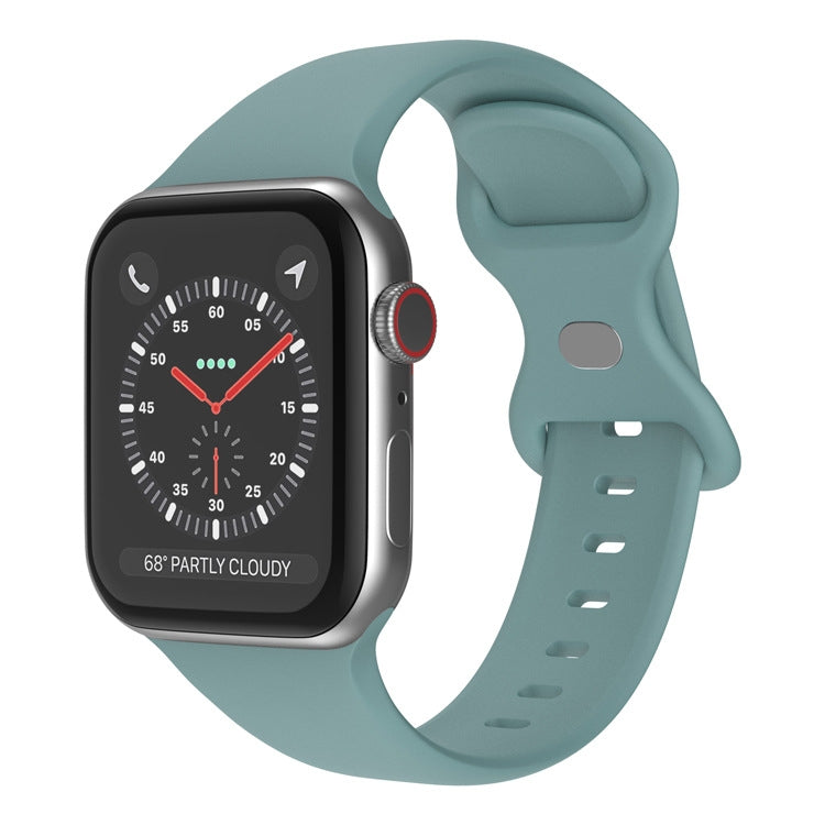 Bracelet de montre en silicone à boucle papillon, taille : L pour Apple Watch Series 7 41 mm / 6&SE&5&4 40 mm / 3&2&1 38 mm