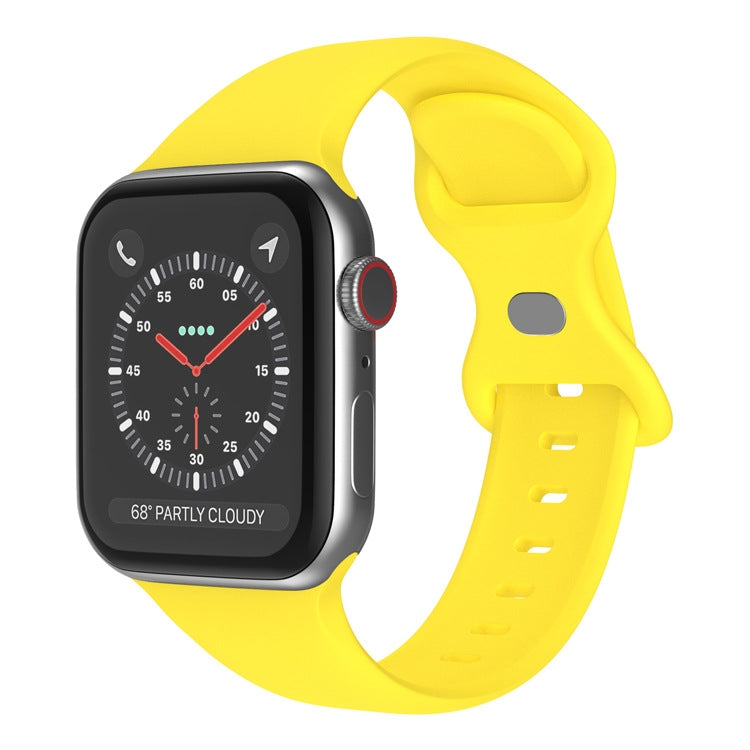 Bracelet de montre en silicone à boucle papillon, taille : L pour Apple Watch Series 7 41 mm / 6&SE&5&4 40 mm / 3&2&1 38 mm