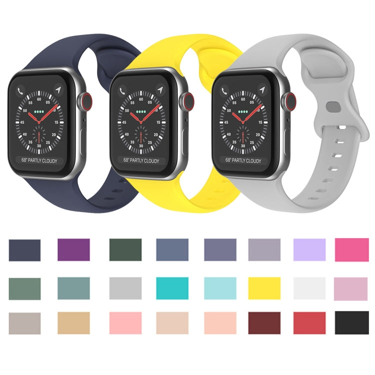 Bracelet de montre en silicone à boucle papillon, taille : L pour Apple Watch Series 7 41 mm / 6&SE&5&4 40 mm / 3&2&1 38 mm