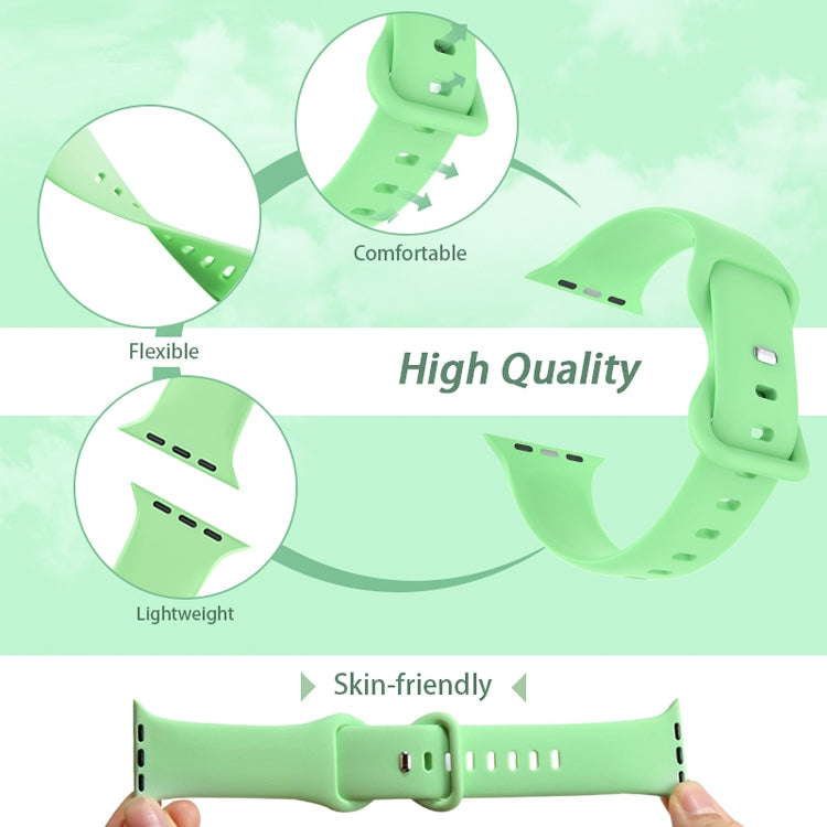 Bracelet de montre en silicone à boucle papillon, taille : L pour Apple Watch Series 7 41 mm / 6&SE&5&4 40 mm / 3&2&1 38 mm