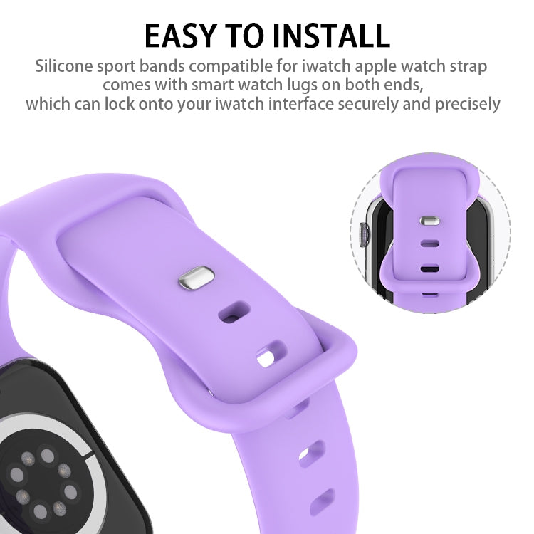 Bracelet de montre en silicone à boucle papillon, taille : L pour Apple Watch Series 7 41 mm / 6&SE&5&4 40 mm / 3&2&1 38 mm