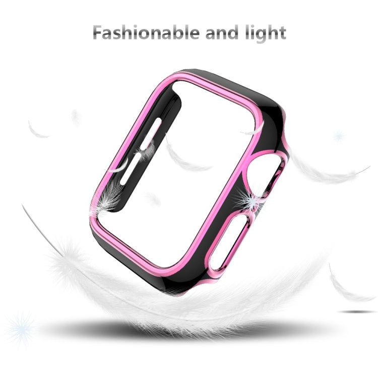 Coque de montre en PC bicolore plaquée pour Apple Watch Series, 3&2&1 38mm, 3&2&1 42mm