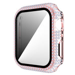 Coque de protection en diamant PC + verre trempé pour Apple Watch Series 3&2&1 38mm, 3&2&1 42mm