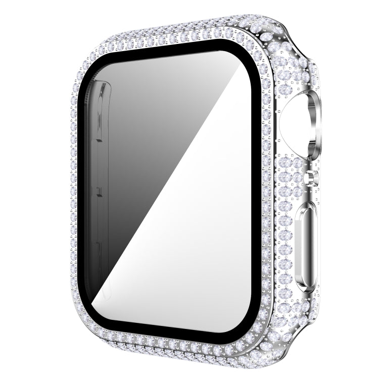 Coque de protection en diamant PC + verre trempé pour Apple Watch Series 3&2&1 38mm, 3&2&1 42mm