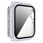 Coque de protection en diamant PC + verre trempé pour Apple Watch Series 3&2&1 38mm, 3&2&1 42mm