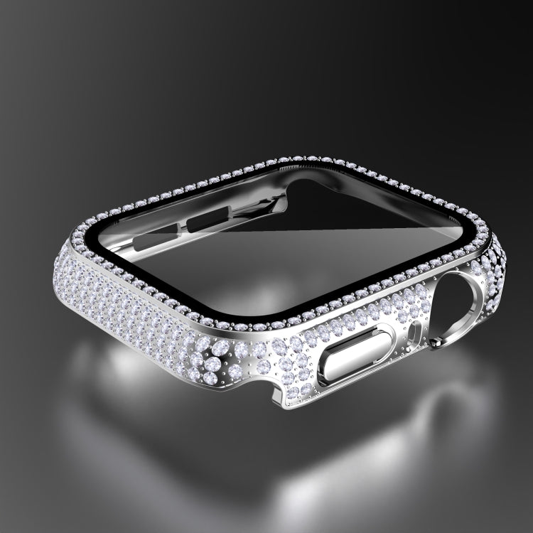 Coque de protection en diamant PC + verre trempé pour Apple Watch Series 3&2&1 38mm, 3&2&1 42mm