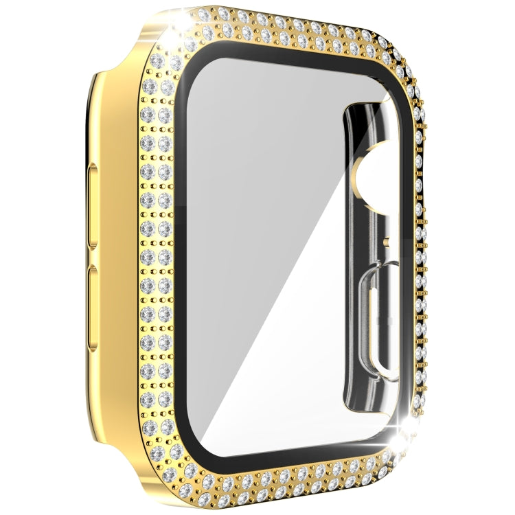 Boîtier de montre diamant à double rangée en PC+verre trempé pour Apple Watch Series, 3&2&1 38mm, 3&2&1 42mm