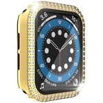 Boîtier de montre diamant à double rangée en PC+verre trempé pour Apple Watch Series, 3&2&1 38mm, 3&2&1 42mm