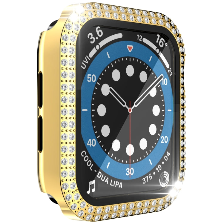 Boîtier de montre diamant à double rangée en PC+verre trempé pour Apple Watch Series, 3&2&1 38mm, 3&2&1 42mm