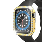 Boîtier de montre diamant à double rangée en PC+verre trempé pour Apple Watch Series, 3&2&1 38mm, 3&2&1 42mm