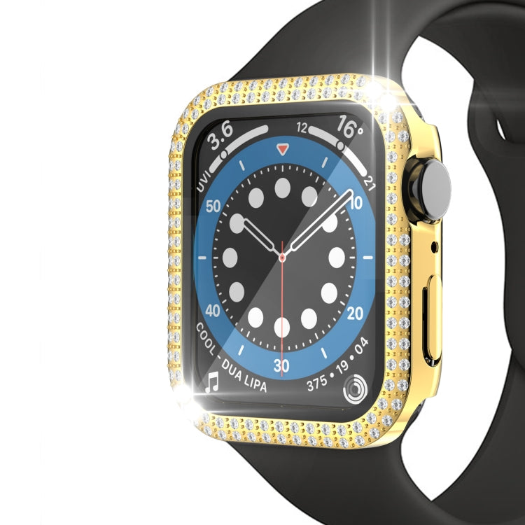 Boîtier de montre diamant à double rangée en PC+verre trempé pour Apple Watch Series, 3&2&1 38mm, 3&2&1 42mm