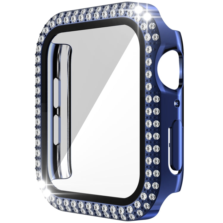 Boîtier de montre diamant à double rangée en PC+verre trempé pour Apple Watch Series, 3&2&1 38mm, 3&2&1 42mm