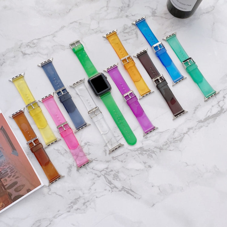 Bracelet transparent en gelée pour Apple Watch Series, 7 41 mm / 6&SE&5&4 40 mm / 3&2&1 38 mm, 7 45 mm / 6&SE&5&4 44 mm / 3&2&1 42 mm