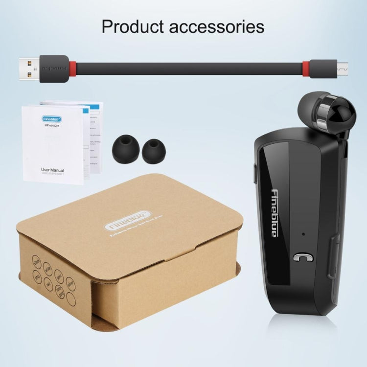 Écouteur Bluetooth Lavalier Fineblue F990 CVC6.0 avec réduction de bruit, supporte les rappels par vibration