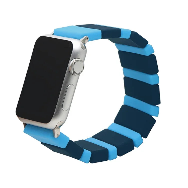Bracelet de montre en silicone à épissure pour Apple Watch Series, 7 41mm / 6&SE&5&4 40mm / 3&2&1 38mm, 7 45mm / 6&SE&5&4 44mm / 3&2&1 42mm
