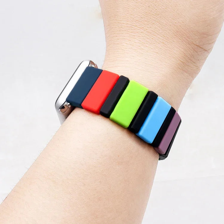 Bracelet de montre en silicone à épissure pour Apple Watch Series, 7 41mm / 6&SE&5&4 40mm / 3&2&1 38mm, 7 45mm / 6&SE&5&4 44mm / 3&2&1 42mm