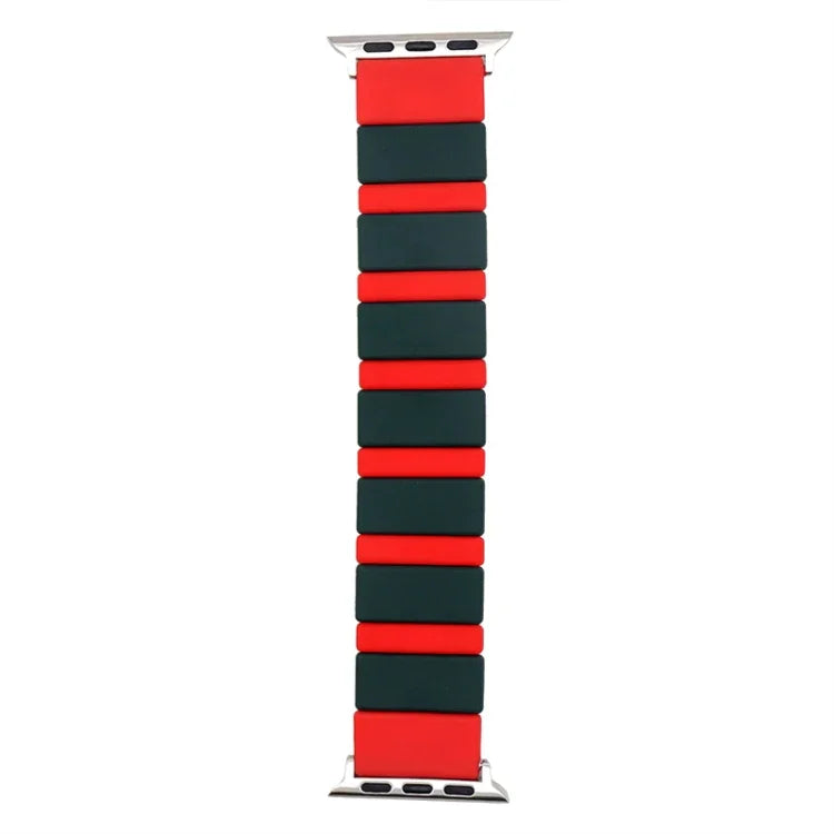 Bracelet de montre en silicone à épissure pour Apple Watch Series, 7 41mm / 6&SE&5&4 40mm / 3&2&1 38mm, 7 45mm / 6&SE&5&4 44mm / 3&2&1 42mm