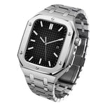 Bracelet de montre en métal et chêne intégré + boîtier de montre pour Apple Watch Series, pour Apple Watch Series 6&SE&5&4 44mm