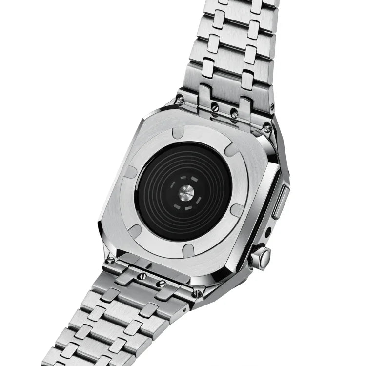 Bracelet de montre en métal et chêne intégré + boîtier de montre pour Apple Watch Series, pour Apple Watch Series 6&SE&5&4 44mm