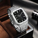 Bracelet de montre en métal et chêne intégré + boîtier de montre pour Apple Watch Series, pour Apple Watch Series 6&SE&5&4 44mm