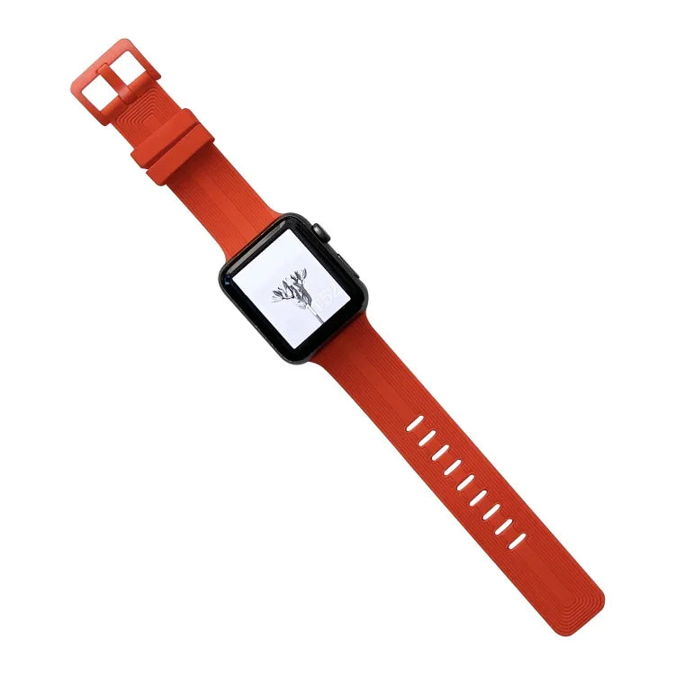 Bracelet de montre en silicone fileté pour Apple Watch Series, 7 41 mm / 6&SE&5&4 40 mm / 3&2&1 38 mm, 7 45 mm / 6&SE&5&4 44 mm / 3&2&1 42 mm