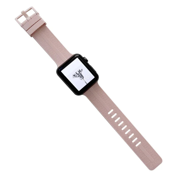Bracelet de montre en silicone fileté pour Apple Watch Series, 7 41 mm / 6&SE&5&4 40 mm / 3&2&1 38 mm, 7 45 mm / 6&SE&5&4 44 mm / 3&2&1 42 mm