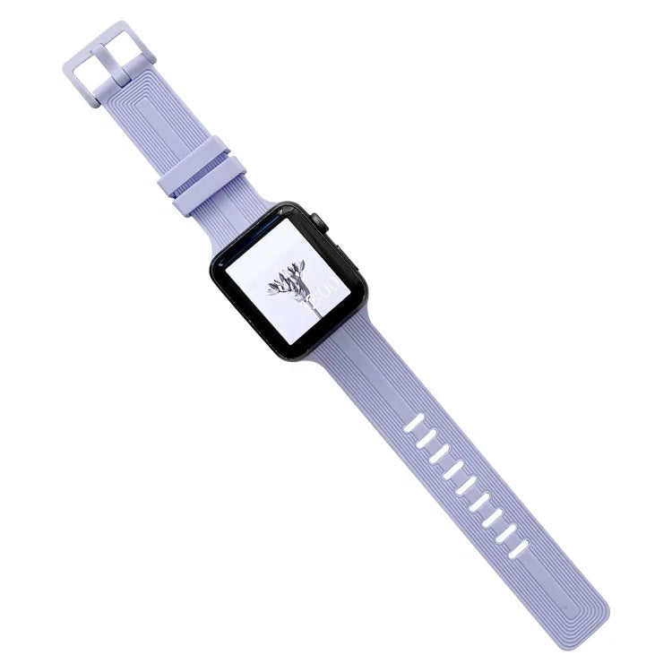 Bracelet de montre en silicone fileté pour Apple Watch Series, 7 41 mm / 6&SE&5&4 40 mm / 3&2&1 38 mm, 7 45 mm / 6&SE&5&4 44 mm / 3&2&1 42 mm