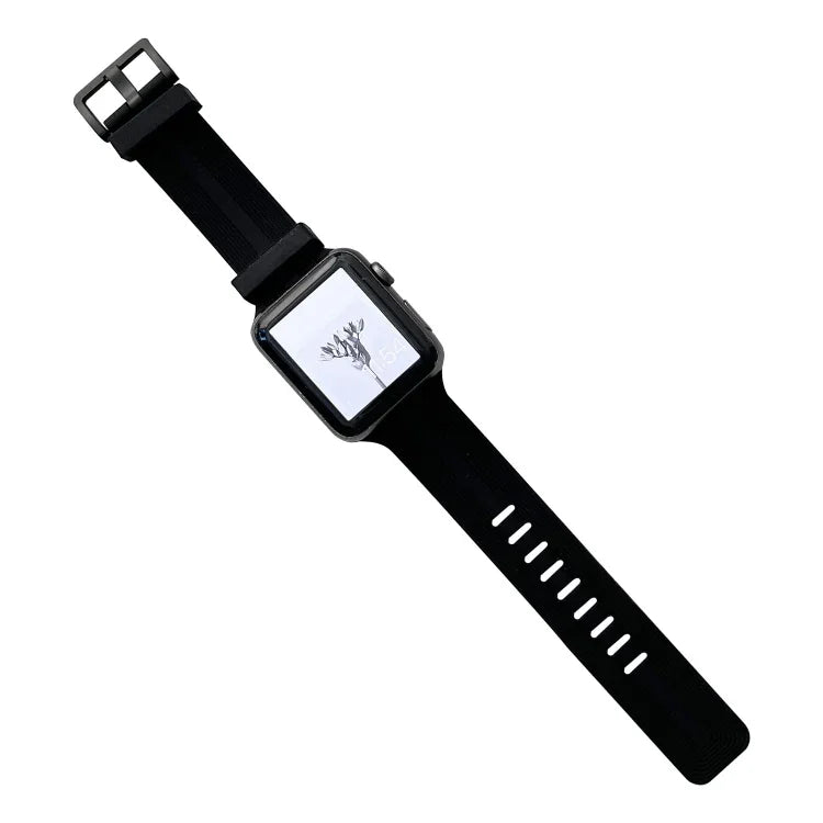 Bracelet de montre en silicone fileté pour Apple Watch Series, 7 41 mm / 6&SE&5&4 40 mm / 3&2&1 38 mm, 7 45 mm / 6&SE&5&4 44 mm / 3&2&1 42 mm