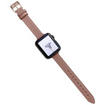 Bracelet de montre en cuir uni pour Apple Watch Series, 7 41mm / 6&SE&5&4 40mm / 3&2&1 38mm, 7 45mm / 6&SE&5&4 44mm / 3&2&1 42mm