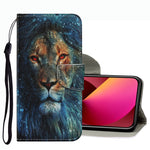 Coloured Drawing Pattern Leather Phone Case, For iPhone 13 mini, For iPhone 13, For iPhone 13 Pro