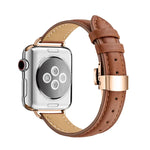 Bracelet de montre amincissant à boucle papillon pour Apple Watch Series, 7 41 mm / 6&SE&5&4 40 mm / 3&2&1 38 mm