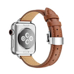 Bracelet de montre amincissant à boucle papillon pour Apple Watch Series, 7 41 mm / 6&SE&5&4 40 mm / 3&2&1 38 mm