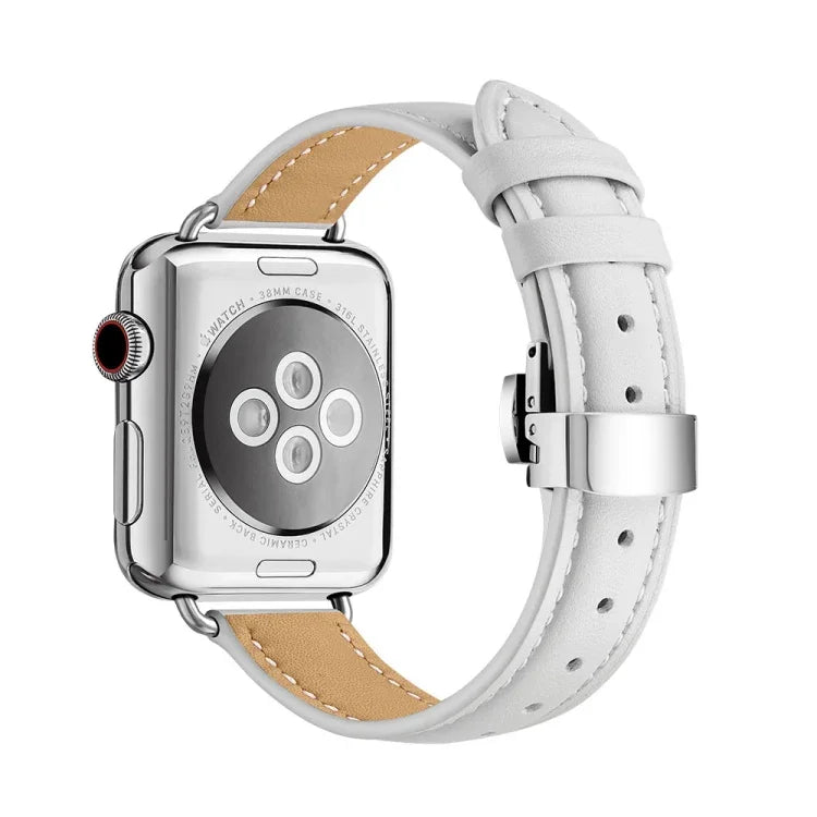 Bracelet de montre amincissant à boucle papillon pour Apple Watch Series, 7 41 mm / 6&SE&5&4 40 mm / 3&2&1 38 mm
