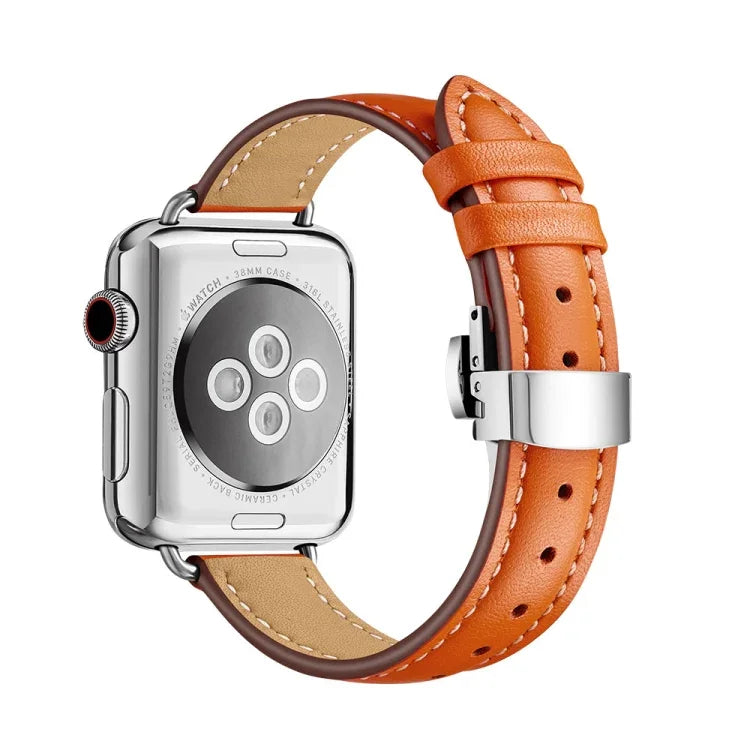 Bracelet de montre amincissant à boucle papillon pour Apple Watch Series, 7 41 mm / 6&SE&5&4 40 mm / 3&2&1 38 mm