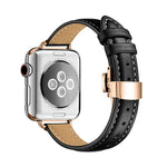 Bracelet de montre amincissant à boucle papillon pour Apple Watch Series, 7 41 mm / 6&SE&5&4 40 mm / 3&2&1 38 mm