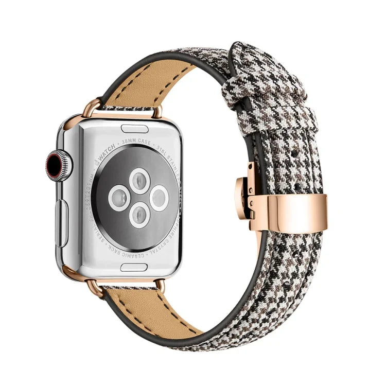 Bracelet de montre amincissant à boucle papillon pour Apple Watch Series, 7 41 mm / 6&SE&5&4 40 mm / 3&2&1 38 mm