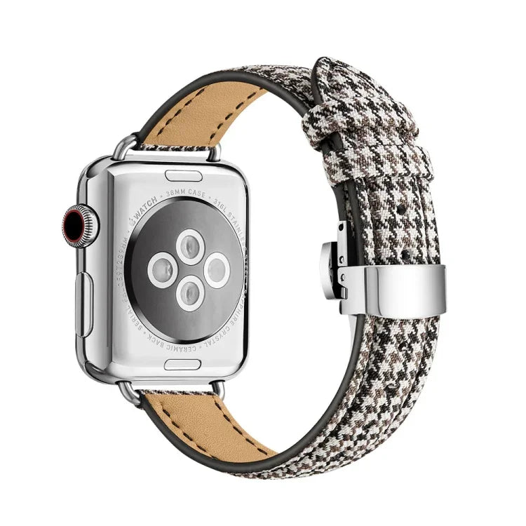 Bracelet de montre amincissant à boucle papillon pour Apple Watch Series, 7 41 mm / 6&SE&5&4 40 mm / 3&2&1 38 mm