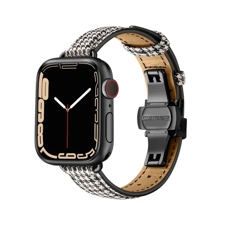 Bracelet de montre amincissant à boucle papillon pour Apple Watch Series, 7 41 mm / 6&SE&5&4 40 mm / 3&2&1 38 mm