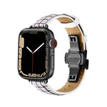 Bracelet de montre amincissant à boucle papillon pour Apple Watch Series, 7 41 mm / 6&SE&5&4 40 mm / 3&2&1 38 mm