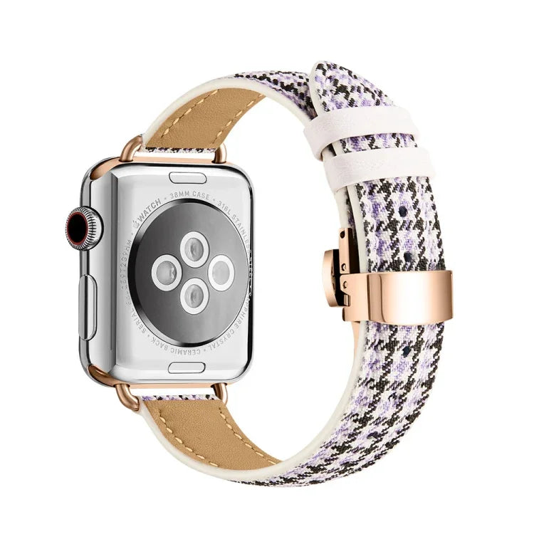 Bracelet de montre amincissant à boucle papillon pour Apple Watch Series, 7 41 mm / 6&SE&5&4 40 mm / 3&2&1 38 mm