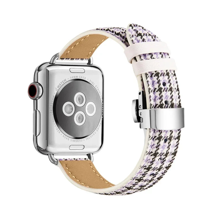 Bracelet de montre amincissant à boucle papillon pour Apple Watch Series, 7 41 mm / 6&SE&5&4 40 mm / 3&2&1 38 mm