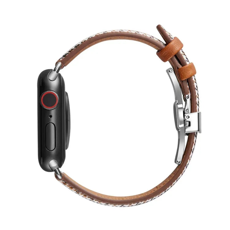 Bracelet de montre amincissant à boucle papillon pour Apple Watch Series, 7 41 mm / 6&SE&5&4 40 mm / 3&2&1 38 mm