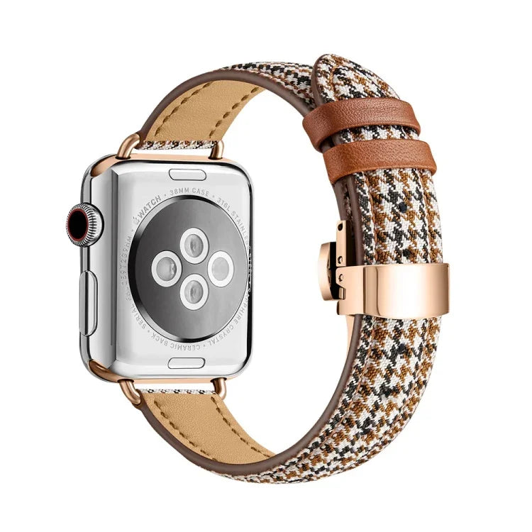 Bracelet de montre amincissant à boucle papillon pour Apple Watch Series, 7 41 mm / 6&SE&5&4 40 mm / 3&2&1 38 mm