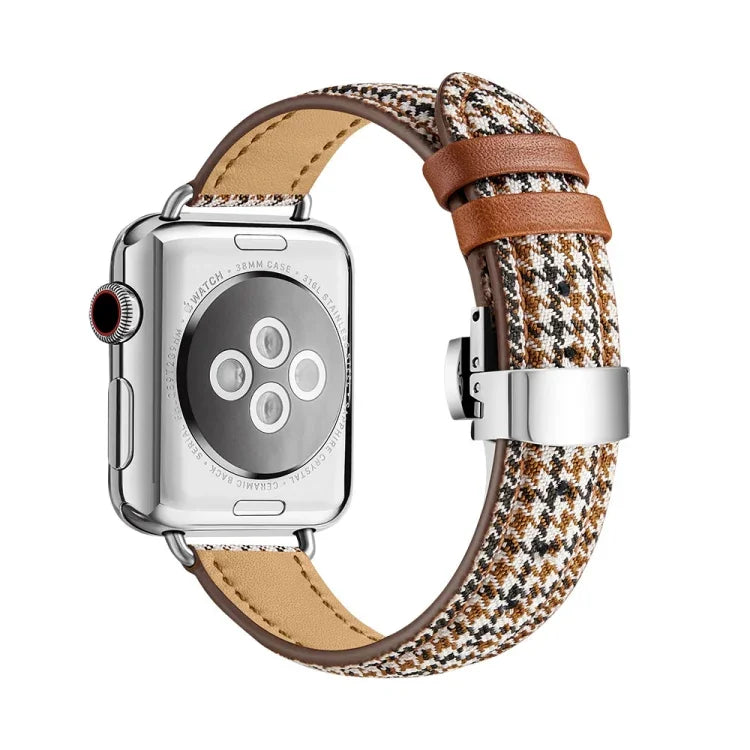 Bracelet de montre amincissant à boucle papillon pour Apple Watch Series, 7 41 mm / 6&SE&5&4 40 mm / 3&2&1 38 mm