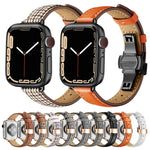 Bracelet de montre amincissant à boucle papillon pour Apple Watch Series, 7 41 mm / 6&SE&5&4 40 mm / 3&2&1 38 mm