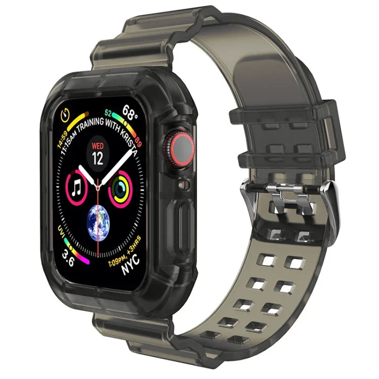 Bracelet Transparent Pour Apple Watch Series 8&7 45mm / SE 2&6&SE&5&4 44mm / 3&2&1 42mm (Brun Transparent), 7 41mm / 6&SE&5&4 40mm / 3&2&1 38mm, 7 45mm / 6&SE&5&4 44mm / 3&2&1 42mm