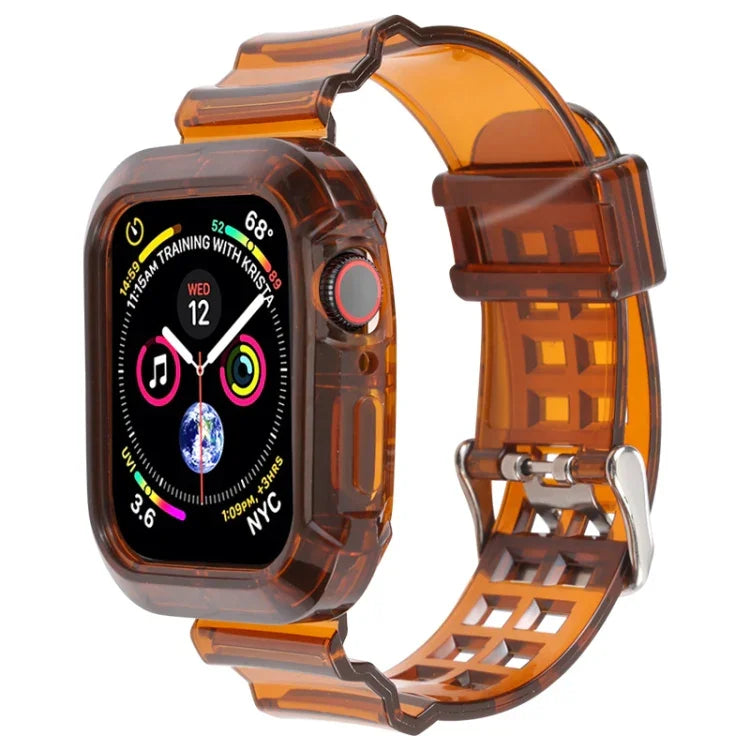 Bracelet Transparent Pour Apple Watch Series 8&7 45mm / SE 2&6&SE&5&4 44mm / 3&2&1 42mm (Brun Transparent), 7 41mm / 6&SE&5&4 40mm / 3&2&1 38mm, 7 45mm / 6&SE&5&4 44mm / 3&2&1 42mm