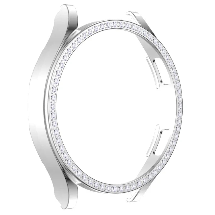 Single Row Diamond Hollowed PC Watch Case, For Samsung Galaxy Watch4 44mm