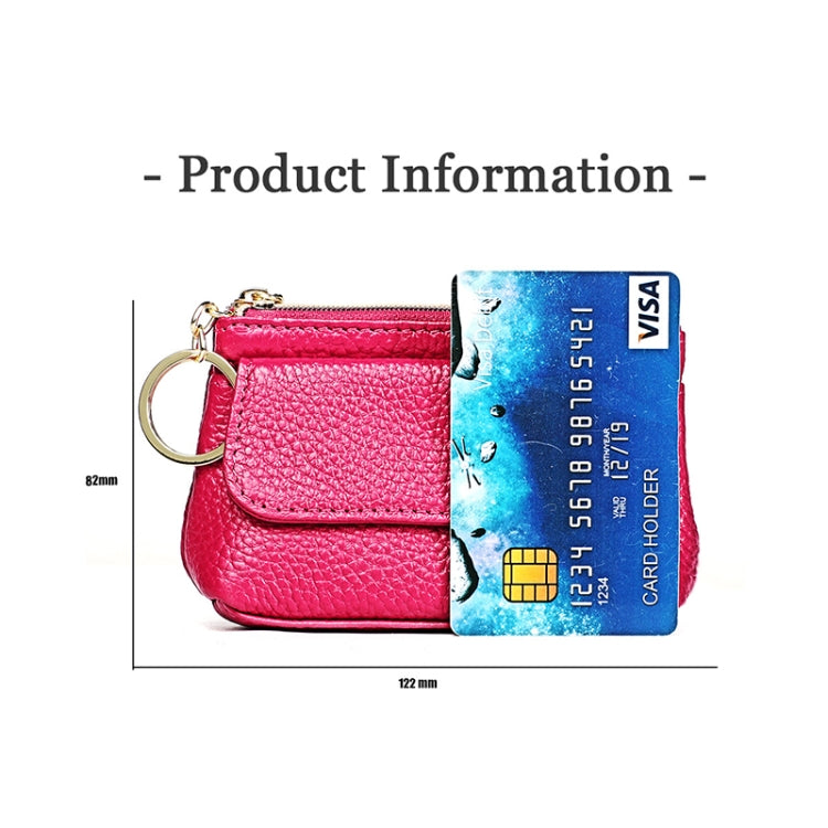 Litchi Texture Cowhide Hand Held Small Wallet for Ladies