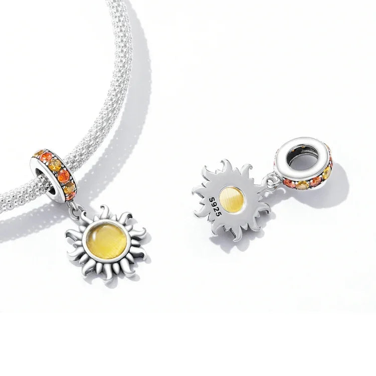 Pendentif petit soleil en argent sterling S925, accessoires de collier et bracelet de bricolage, petit soleil